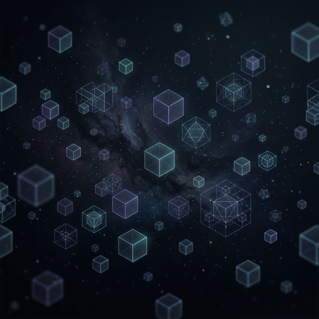Abstract three-dimensional cubes representing the Digital Clarity Intelligence Engine